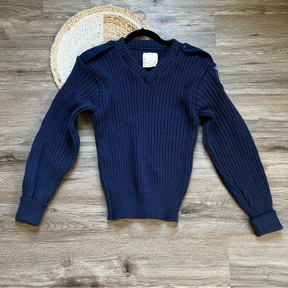 BRIGADE QUARTERMASTER The Polly Woolly Made in England Military Sweater TX Patch